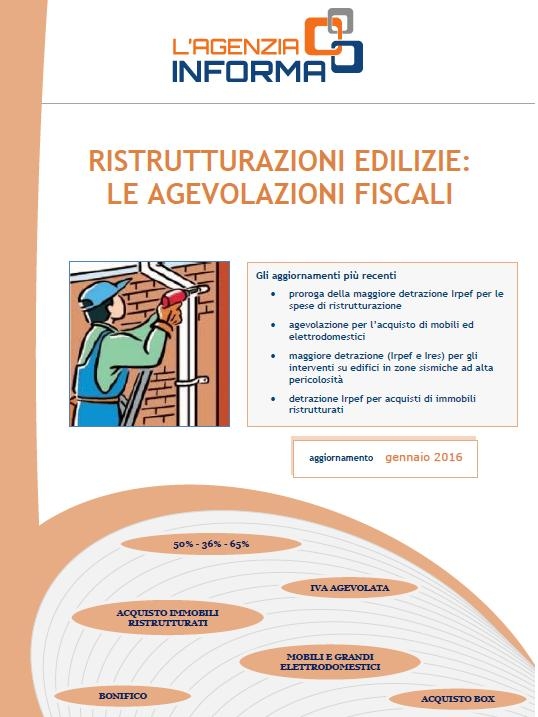 Guida detrazioni fiscali: aggiornamento gennaio 2016